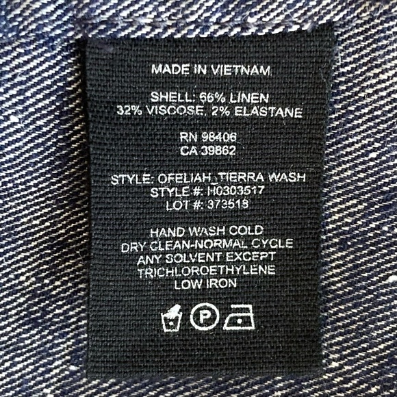 THEORY Ofeliah Linen Blend Tunic Top Tierra Wash V-Neck Split Back - Picture 7 of 7